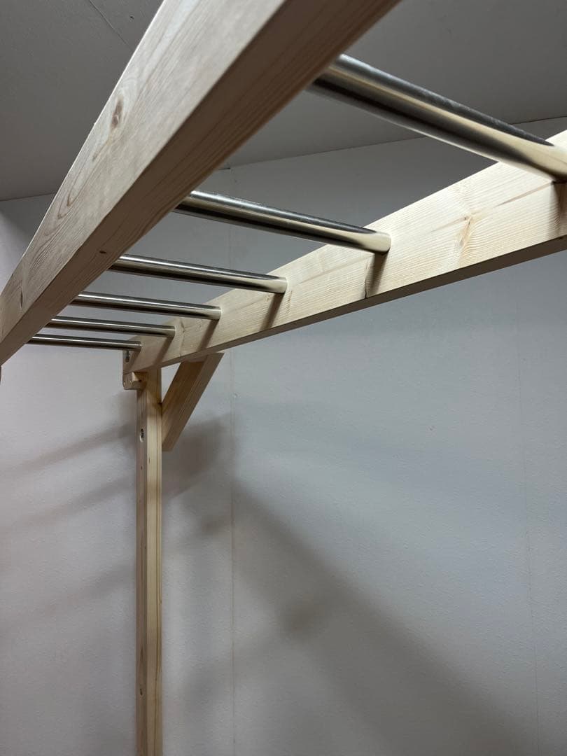 ぷりん様完成写真雲梯うんていステンレスボルダリング鉄棒平均台