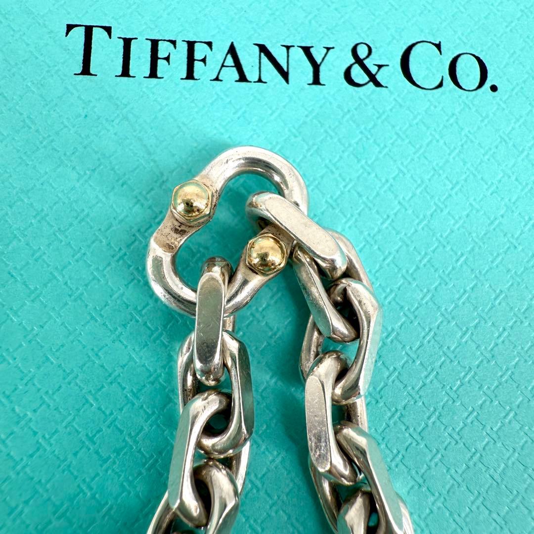美品 Tiffany メイカーズ ナロー ブレスレット シルバー チェーン 銀