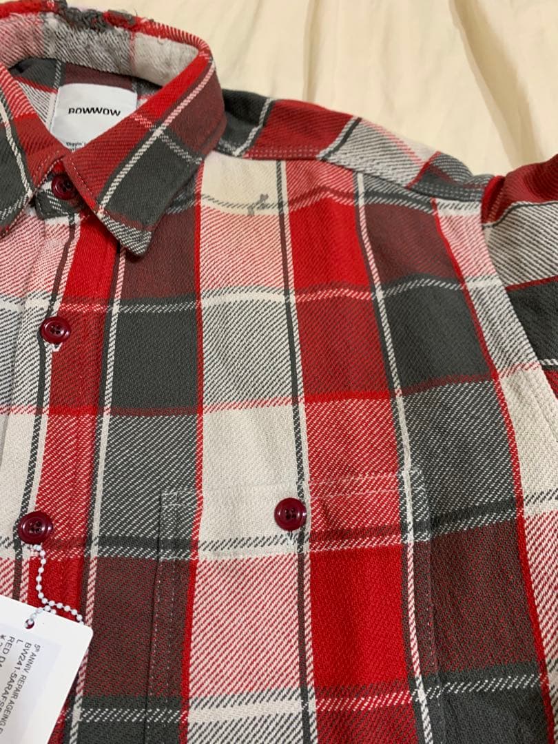 8*k様 BOWWOW 5周年リペアエイジングフランネルシャツ - メルカリ