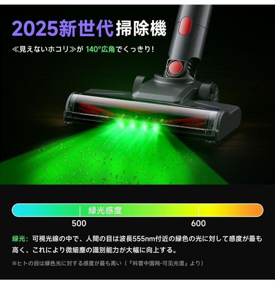 掃除機 コードレス 58kPa強力吸引自立式 55分連続稼働 軽量 スタンド