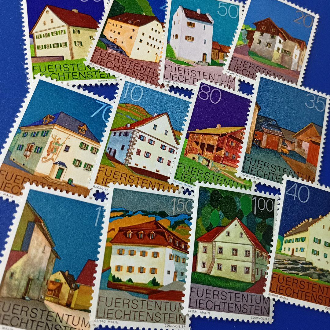 9096 外国切手 リヒテンシュタイン 1978年 おしゃれな各地の農家12V