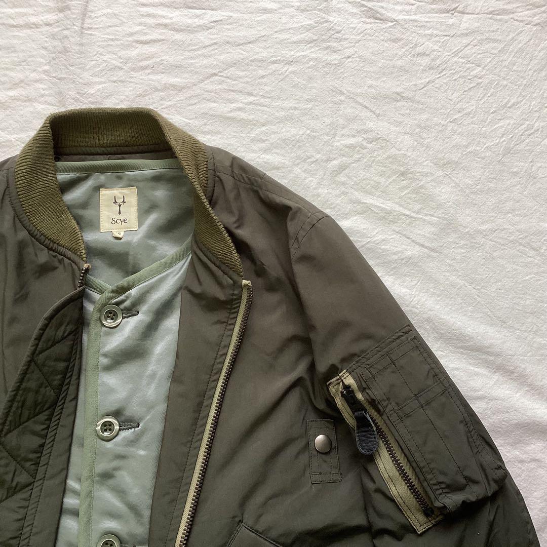 サイ Scye MA-1 フェイクレイヤード ドッキングデザイン オリーブ 38