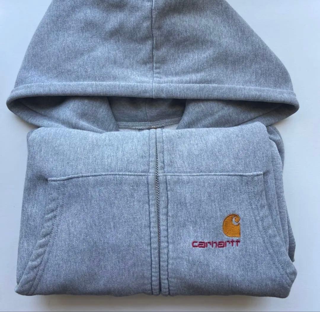 CARHARTT】グレー ジップアップパーカー・XL - メルカリ