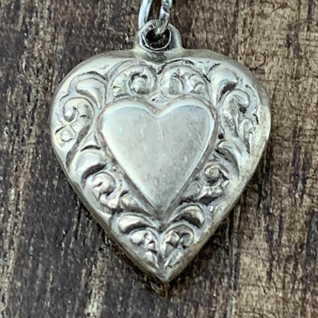 スウィートハートジュエリー両面デザイン 渦巻 シルバー ヴィンテージ