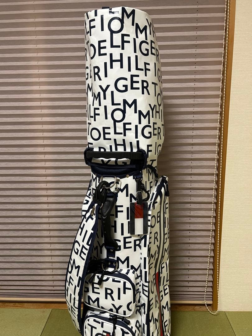 完売トミーヒルフィガー キャディバッグ 希少ロゴプリント　ヘッドカバー3点セット TOMMY HILFIGER GOLF（トミー ヒルフィガー ゴルフ） トミー