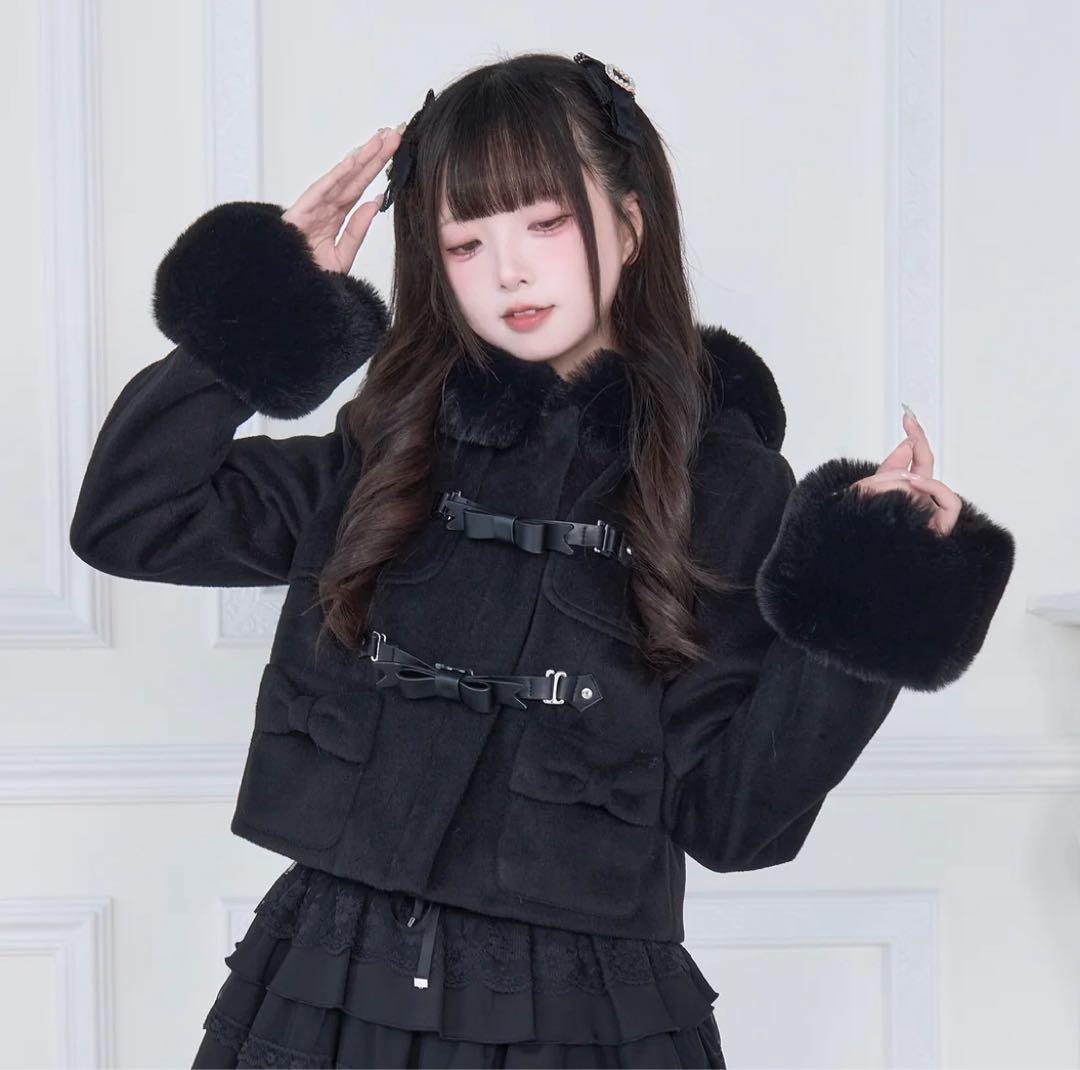 NoGenki ショートダッフルファーコート ブラック ショートダッフルファーコート – NoGenki