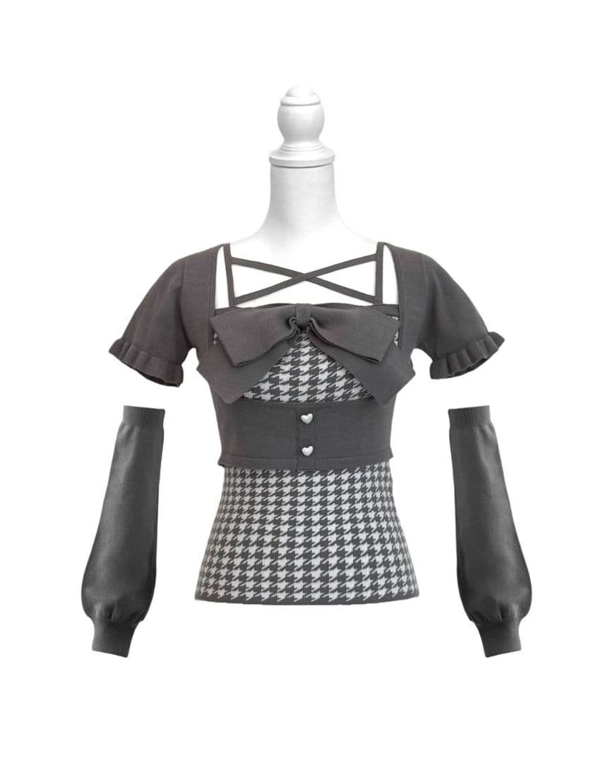 ミシェルマカロン イモ ビッグリボンアンサンブルトップス ハニー