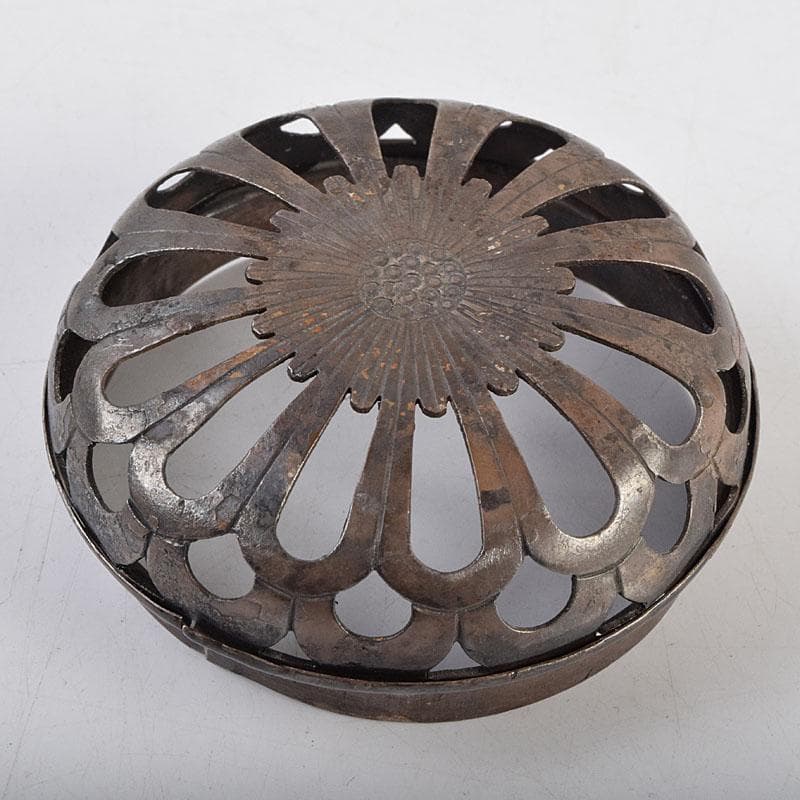 中国 古銅宣徳銅 灑金 三足香炉 火屋付 Y R9437