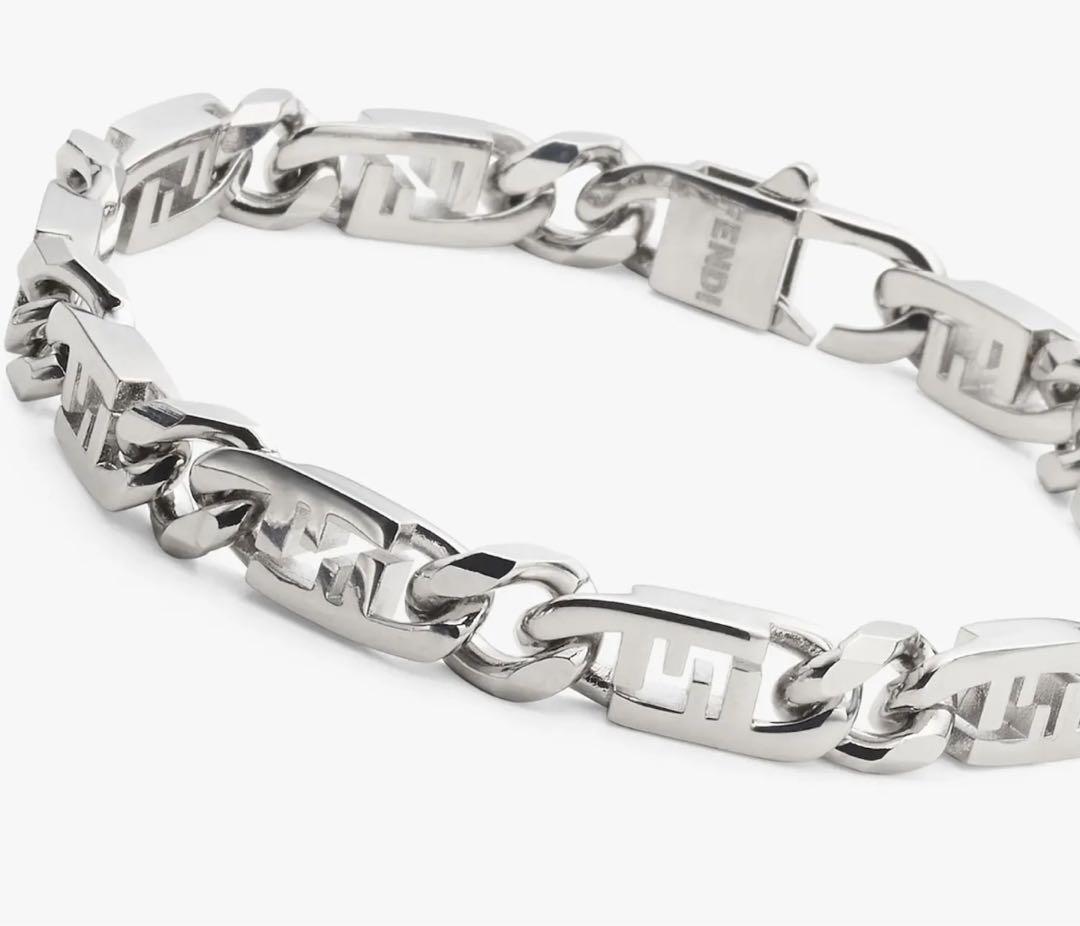 fendi ブレスレット シルバー チェーン ロゴ オーロックFENDI