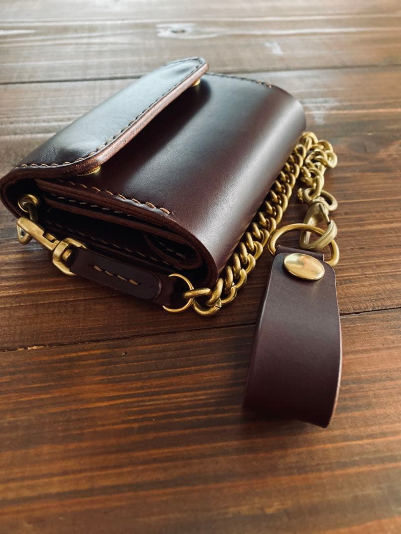 ブルガロ】TS03-76ショートトラッカーウォレット&真鍮チェーン付き