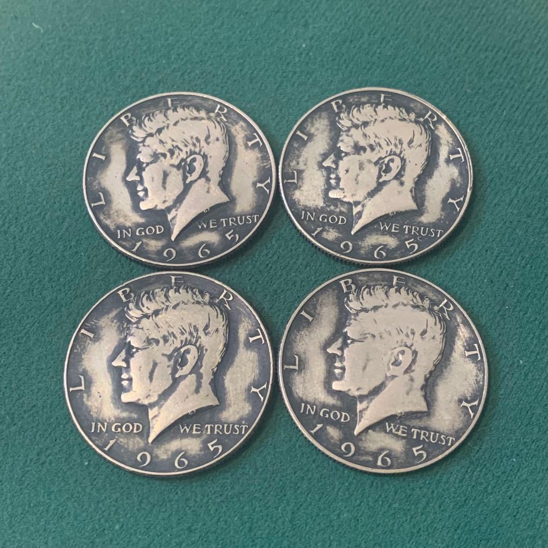 マジック】1965年 ケネディハーフダラーコイン4枚セット ソフトコイン