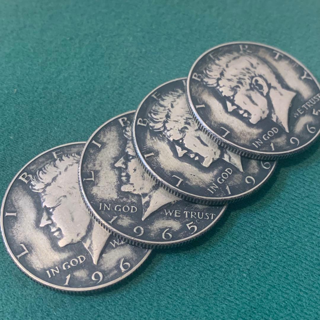 マジック】1965年 ケネディハーフダラーコイン4枚セット ソフトコイン
