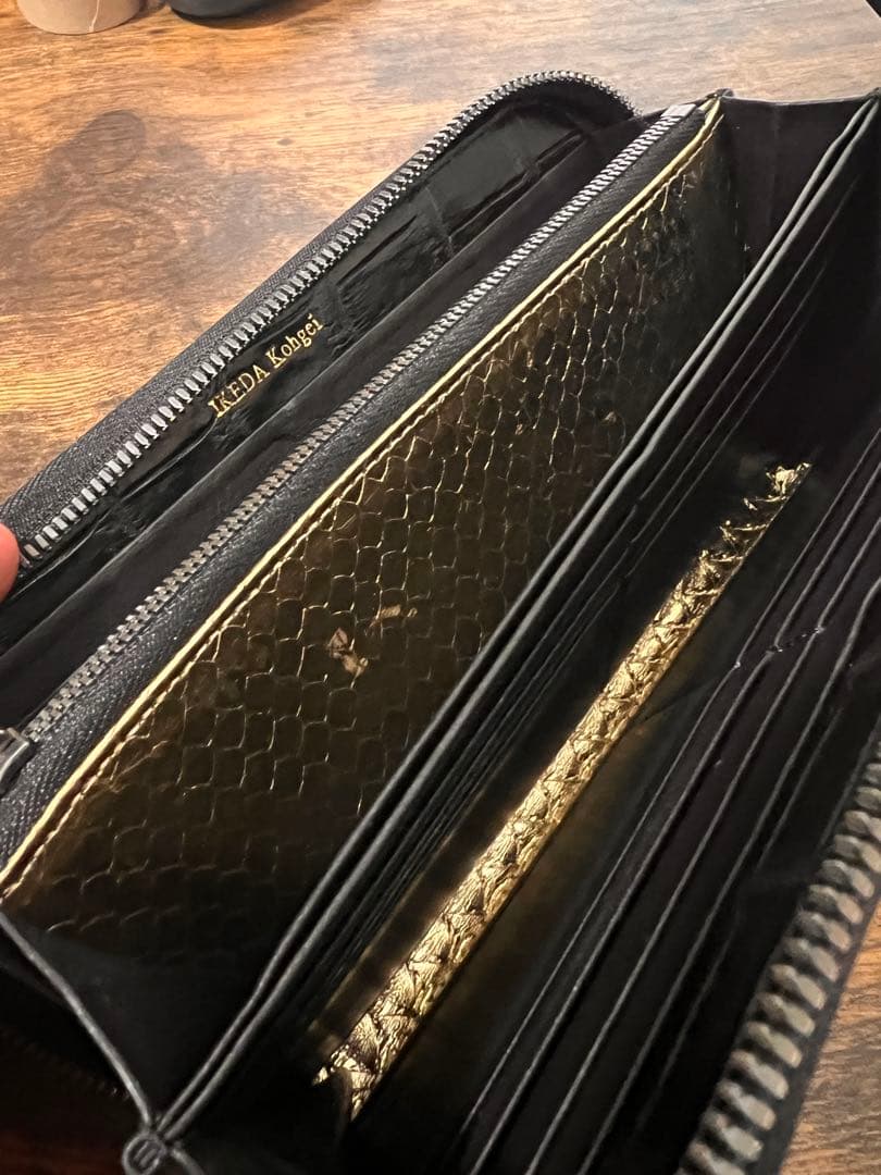 池田工芸 パイソン 長財布 翡翠グリーン - メルカリ