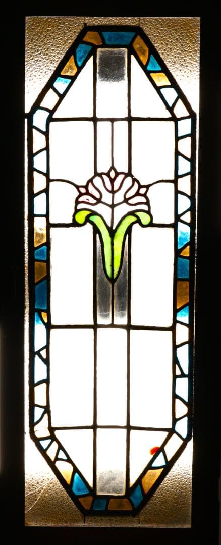 BK446 明治 大正 アンティーク ステンドグラス 扉 ダイヤカットガラス