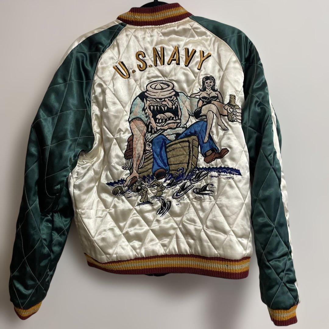 髑髏×U.S.NAVY ドクロ　テーラー東洋　スカジャン