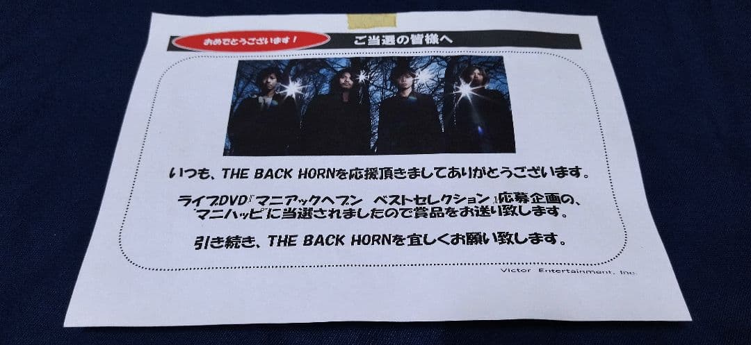 マニハッピ 69名限定 THE BACK HORN 懸賞当選品 非売品