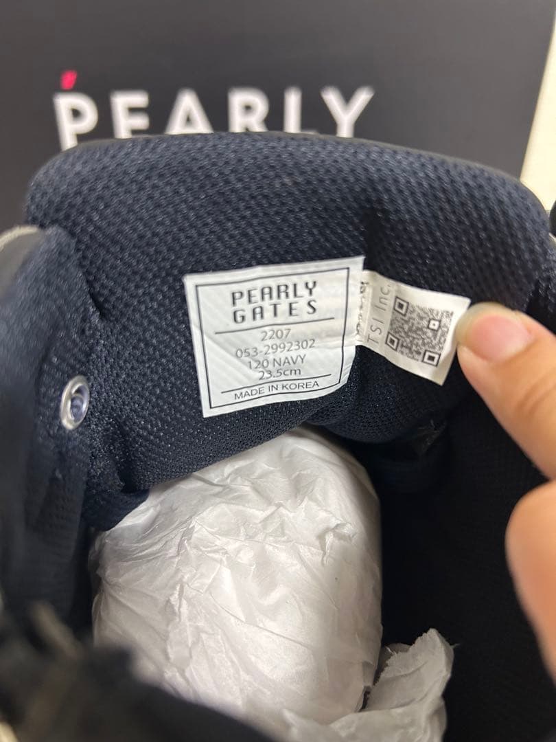 PEARLY GATES ネイビー ハイカットシューズ 23.5cm