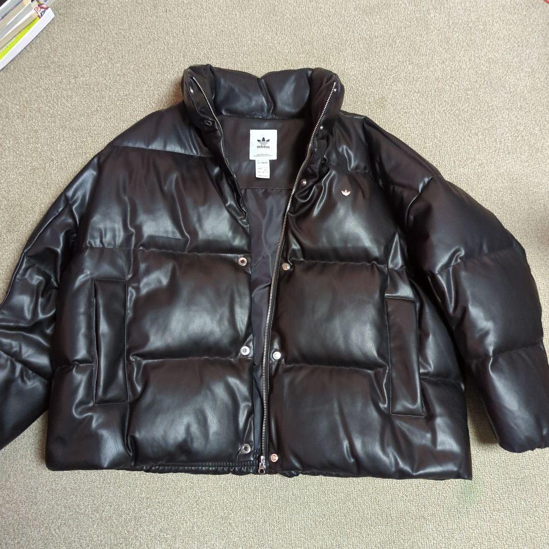 adidas ダウンジャケット フェイク レザー (2XL) - メルカリ