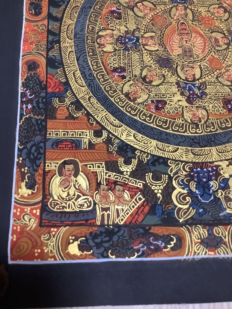 《 チベット密教　新品　1点物 》 手描き　釈迦　仏陀　曼荼羅　仏教　密教　33