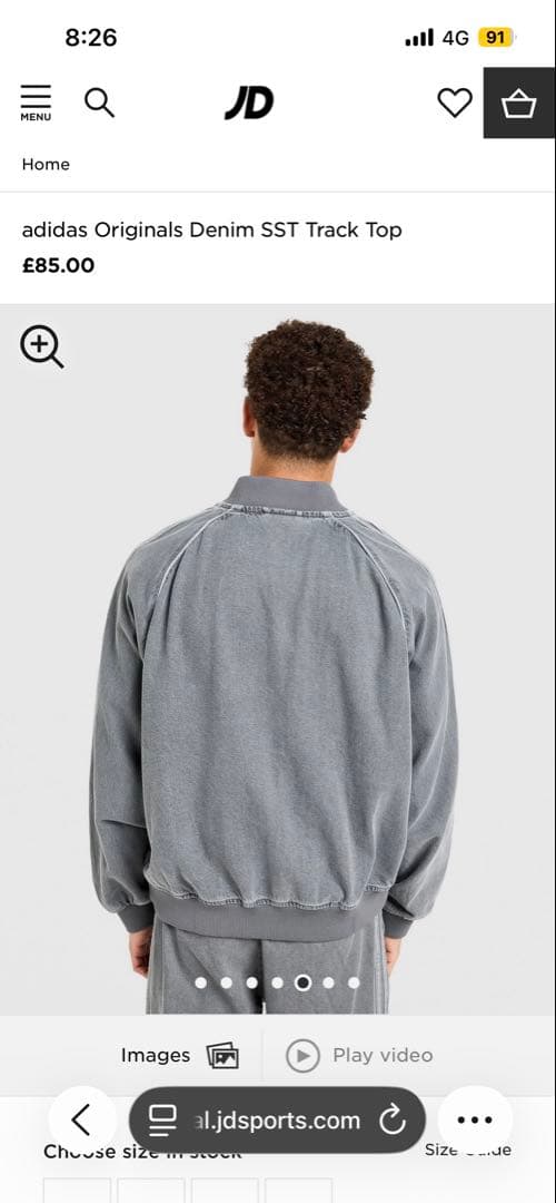 ア*郎様 Adidas Originals デニムトラックジャケット グレー X