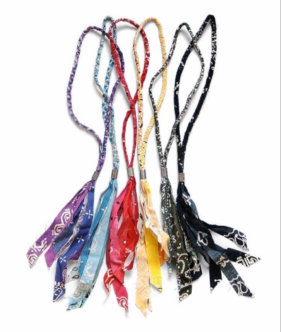 美品】Kapital キャピタル バンダナ フリンジネックレス ネイビー