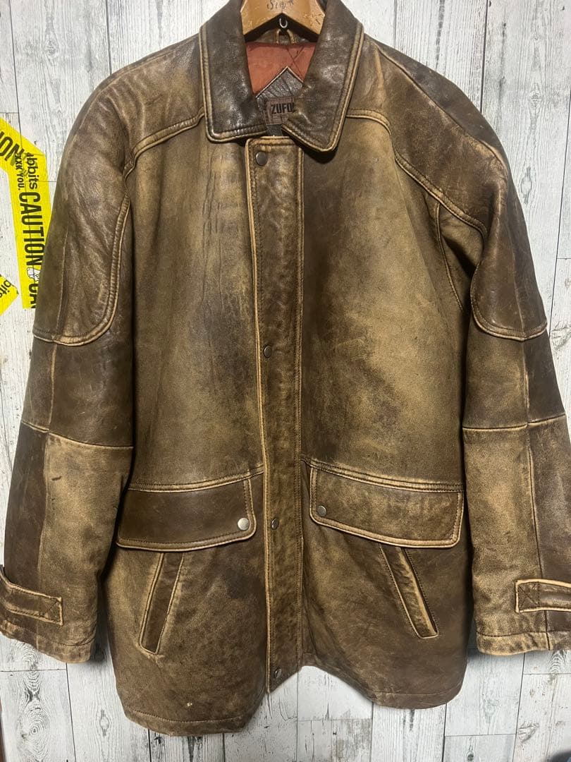 ZUFOLO A2 G1 レザージャケット 本革レザー フェード Lサイズ - メルカリ
