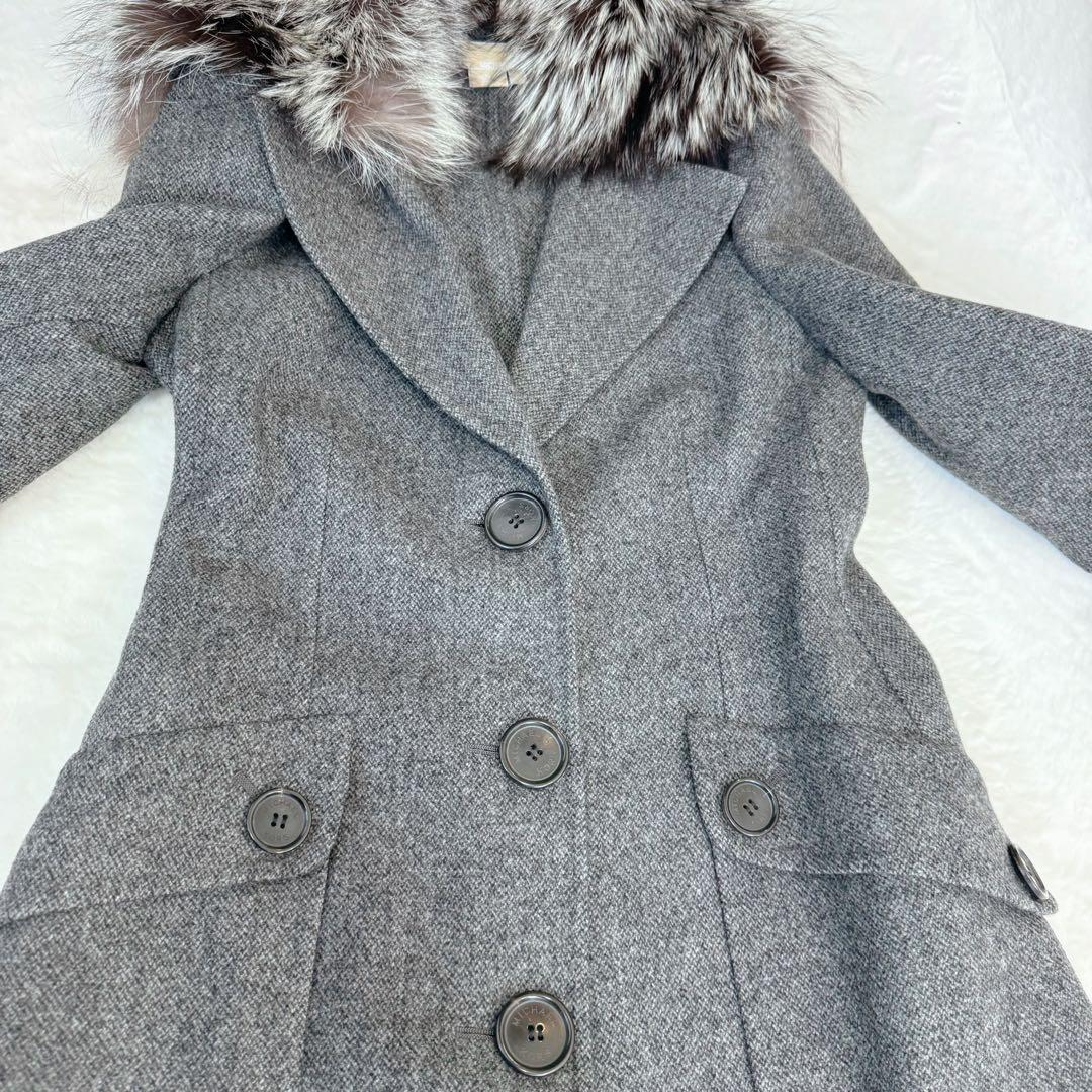 極美品】マイケルコース ロングコート カシミヤ フォックスファー