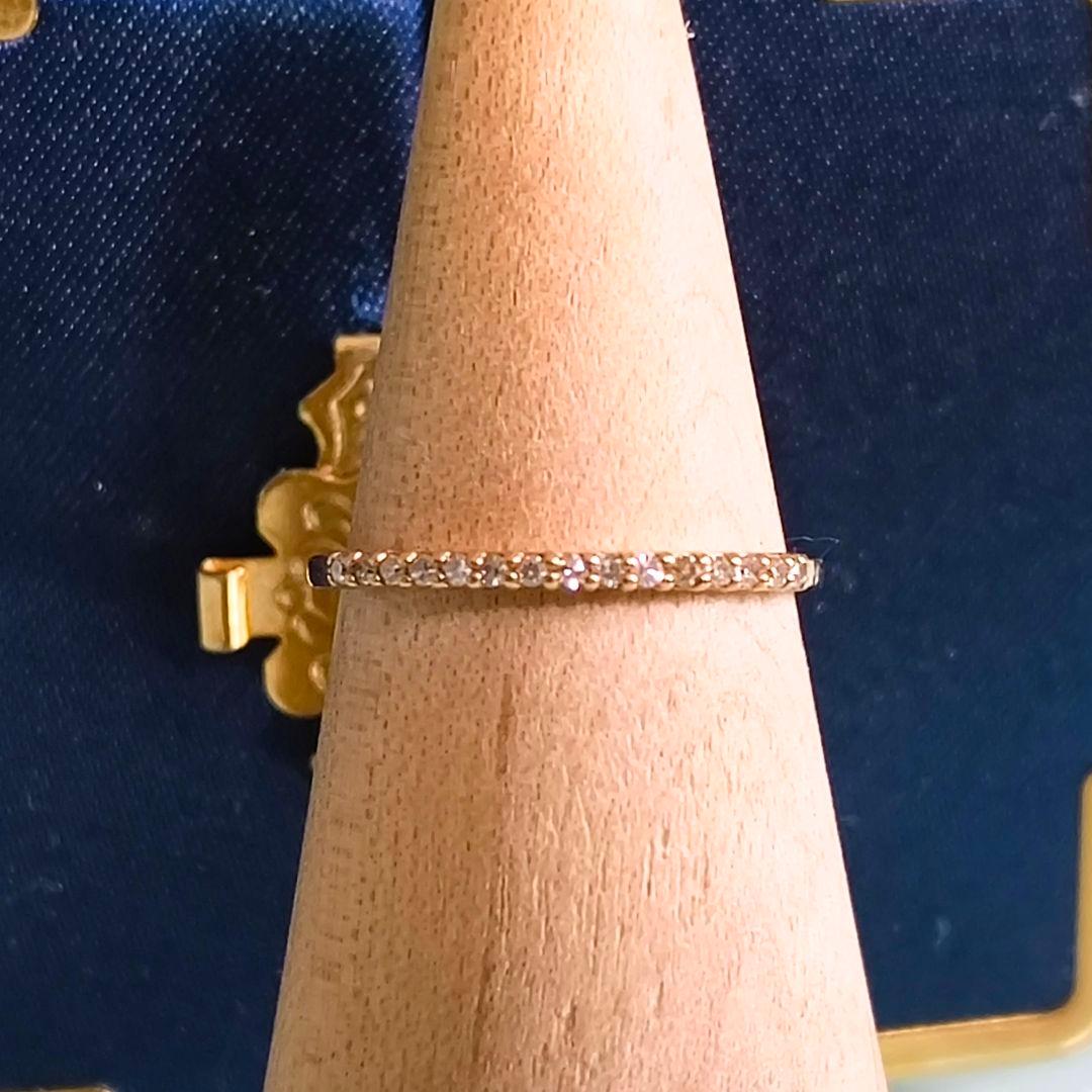 NOJESS　K10 YG　ハーフエタニティ　ダイヤ　0.08ct　リング　8号