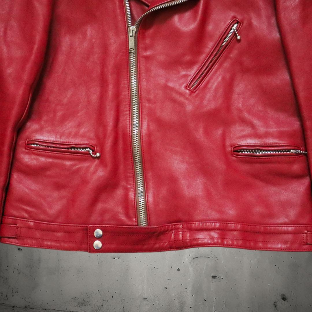 666 レザー ダブルライダースジャケット LJM-8 レッド ステアハイド