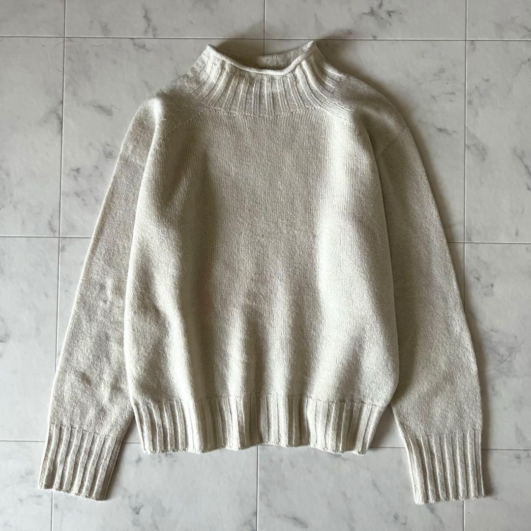 マーガレットハウエル ニット セーター ウール100% 白 タートル