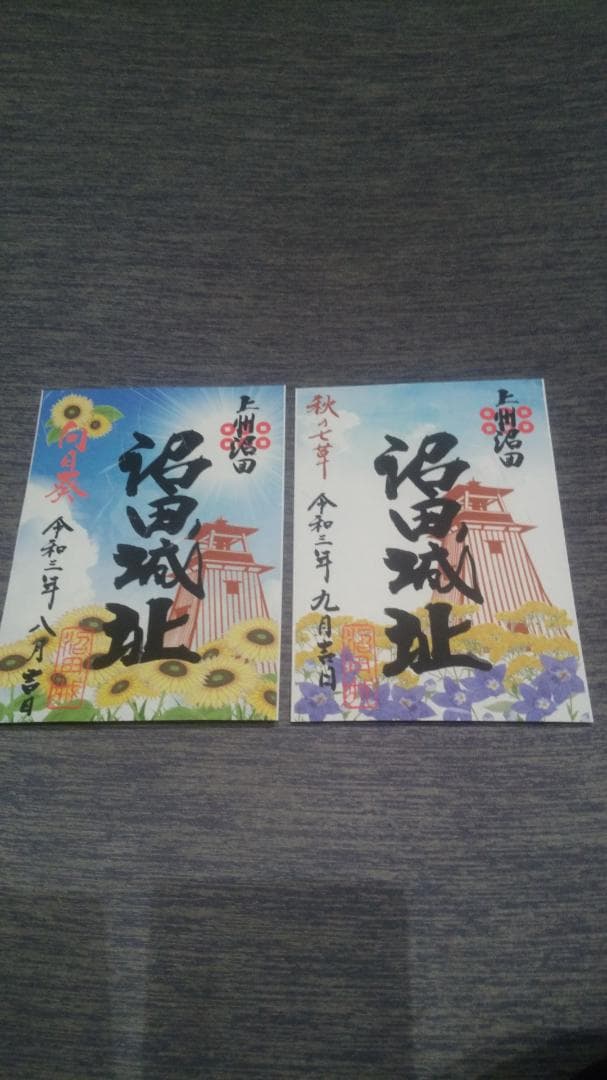 令和三年、沼田城限定御城印、タイプＢ、1月から12月まで、コロナ御城印、全13枚