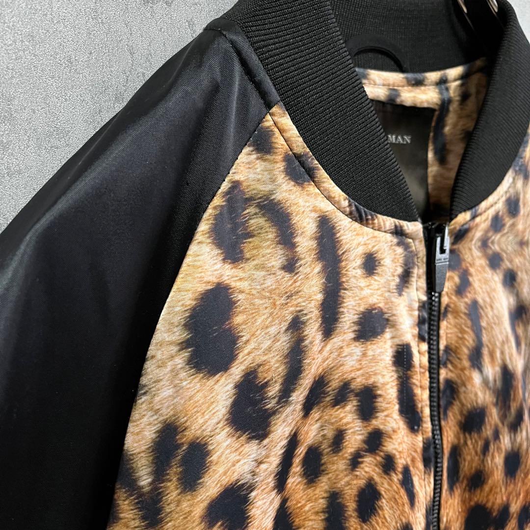 ZARA ザラ ヒョウ柄 スカジャン 総柄 ラグラン 黒 古着 ブルゾン