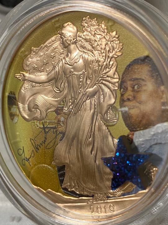 2019 アメリカンイーグル リバティ ルイアームストロング 天然石 銀貨