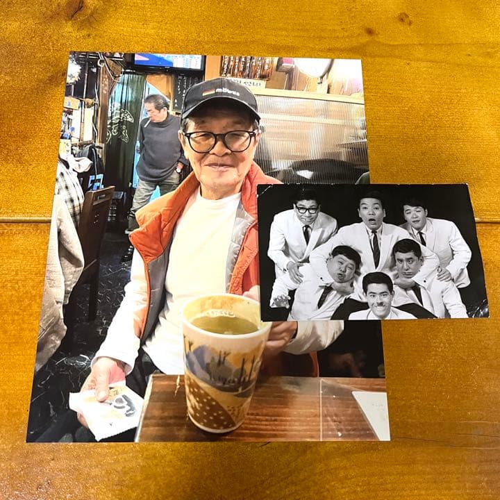 仲本工事 直筆サイン プロマイド 生写真 ザ・ドリフターズ 志村けん