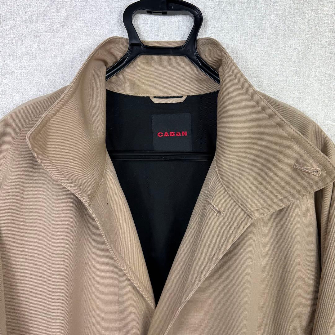 CABaN ウールギャバジン スタンドカラーコート ベージュ Sサイズ