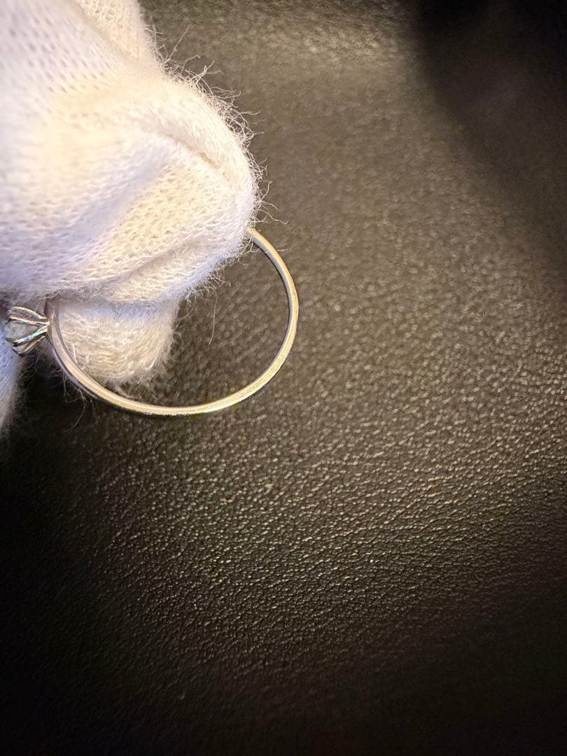 ダイヤモンドリング　0.1ct K10WG ホワイトゴールド　11号