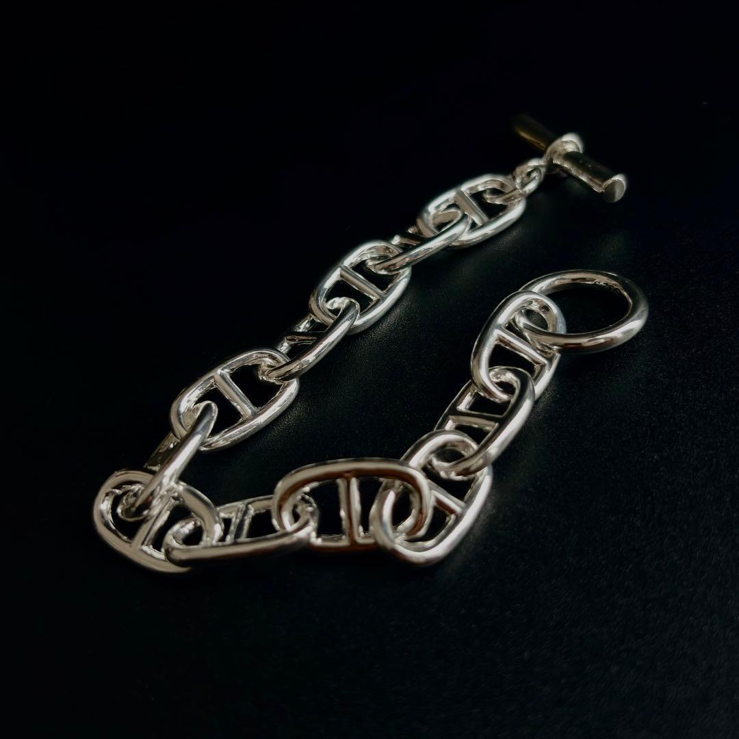 新品 シルバー925 アンカーチェーン ブレスレット GM 12コマ マンテル