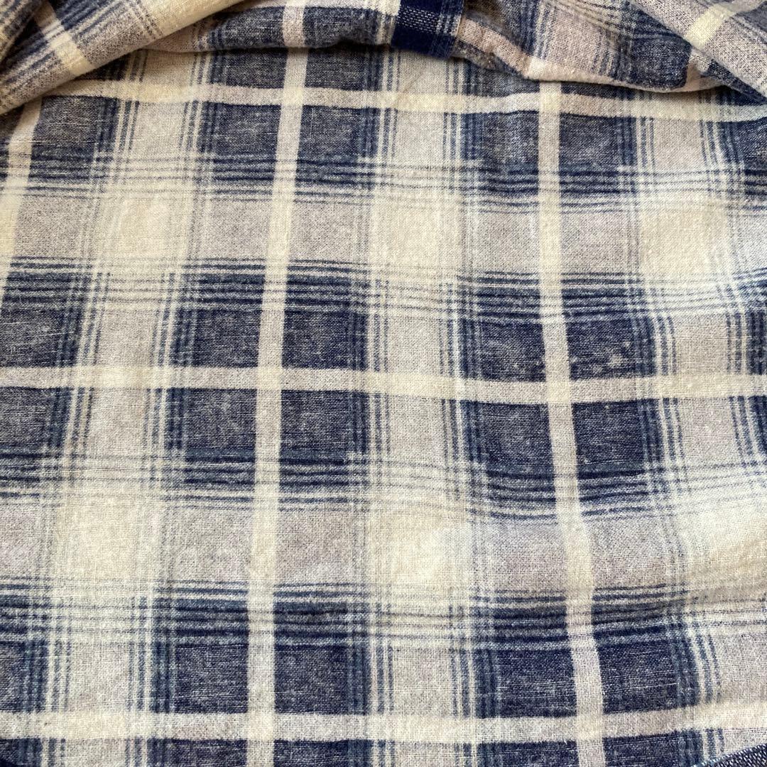 90's essentials プリントネルシャツ L シャドーチェック - トップス