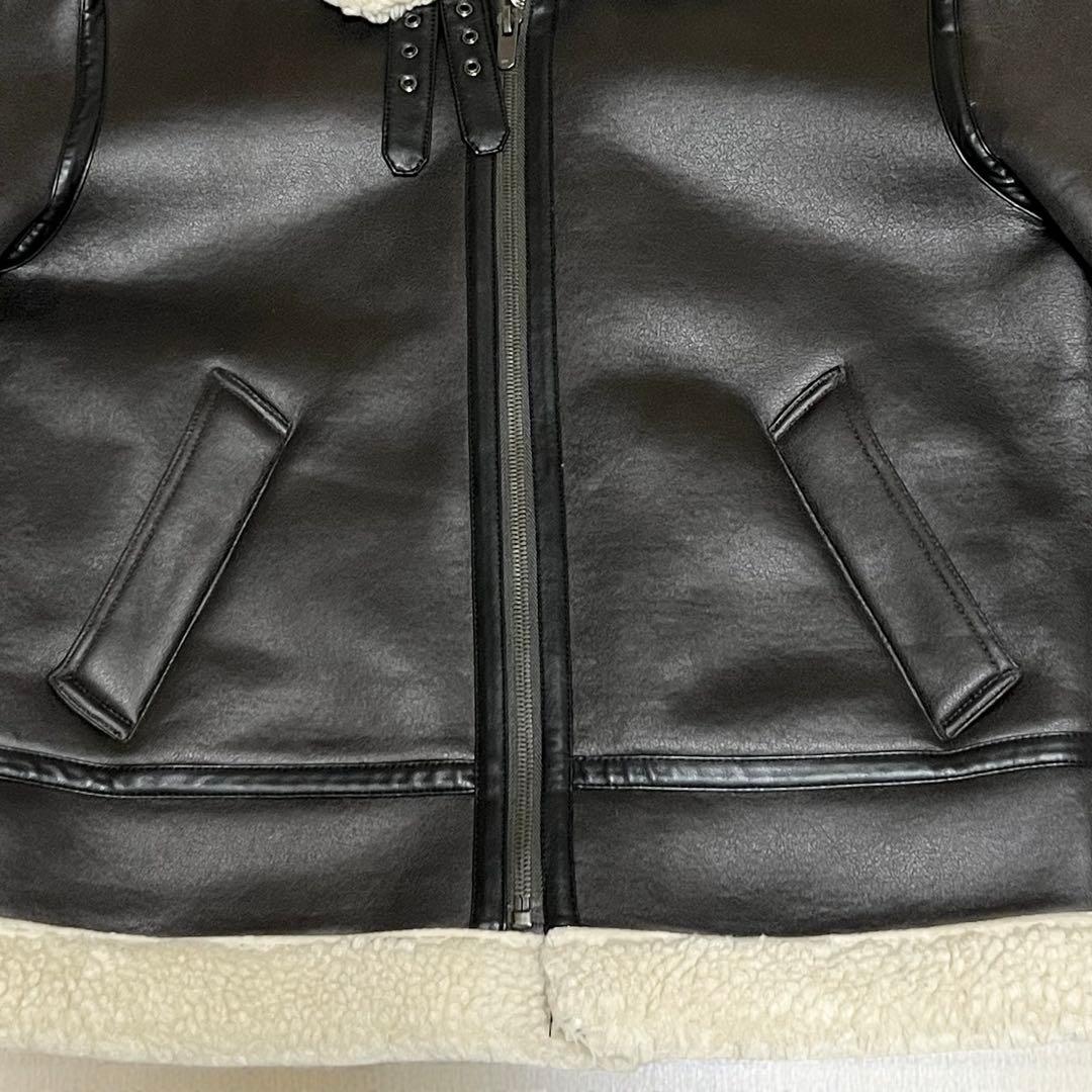 美品】ZARA フェイクレザー ムートンジャケット B-3 フライト