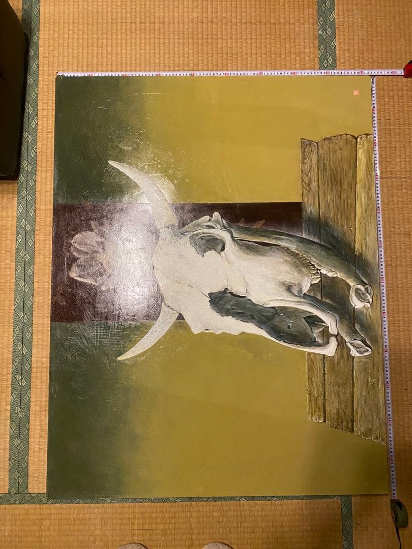 牛の頭部 アクリル画 約92cm x 119cm - 作: M.Funayama