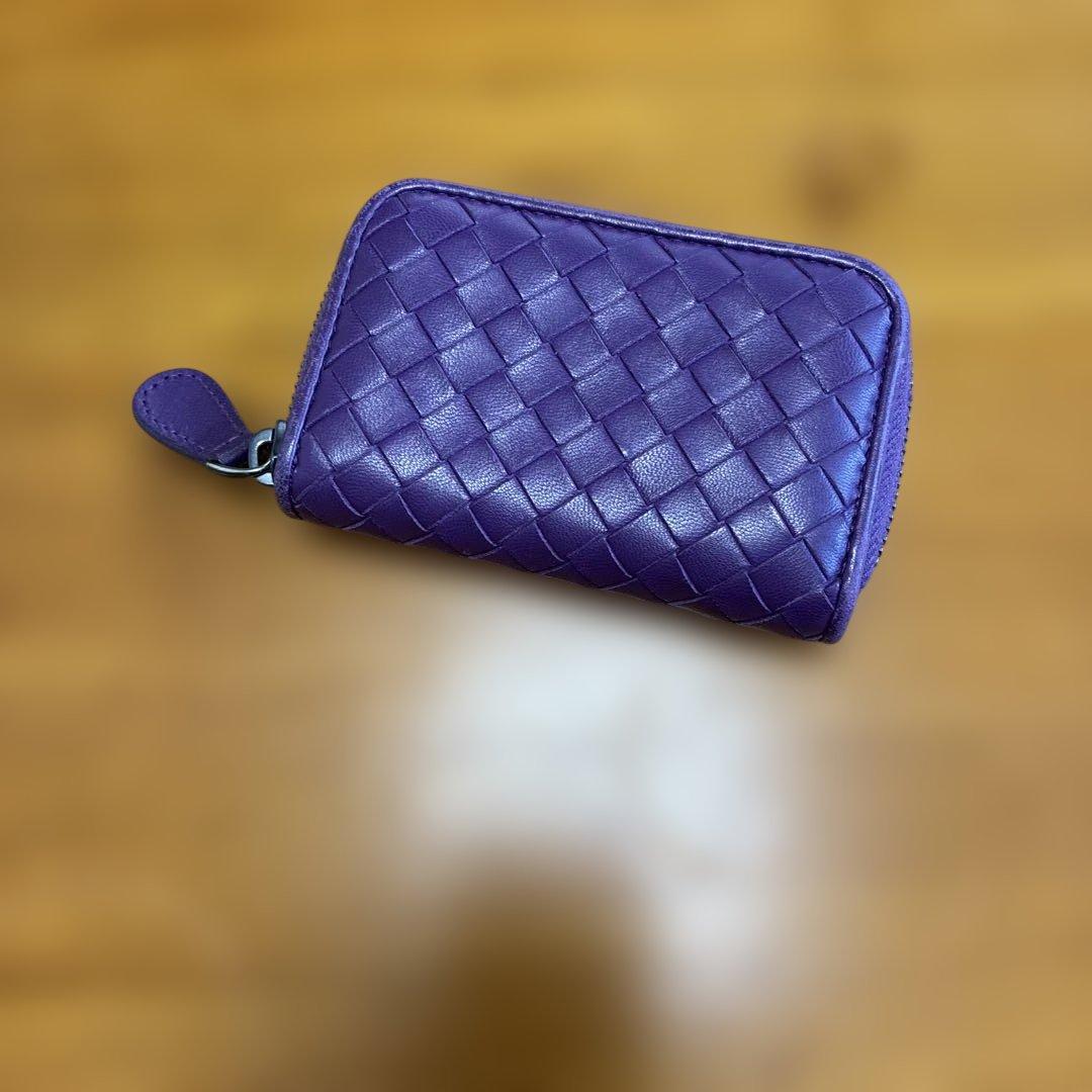 ボッテガ・ヴェネタ 編み込みコインケース パープル - メルカリ