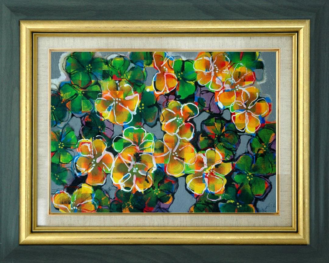 油絵 菅家令子 絵 絵画 インテリア 額付(銀) F4-091616 花 - メルカリ