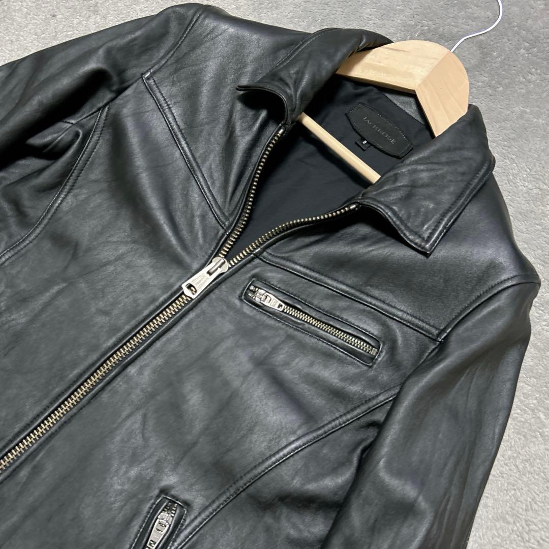 ジャックローズJACK ROSE羊革メンズブラックラムレザーライダース