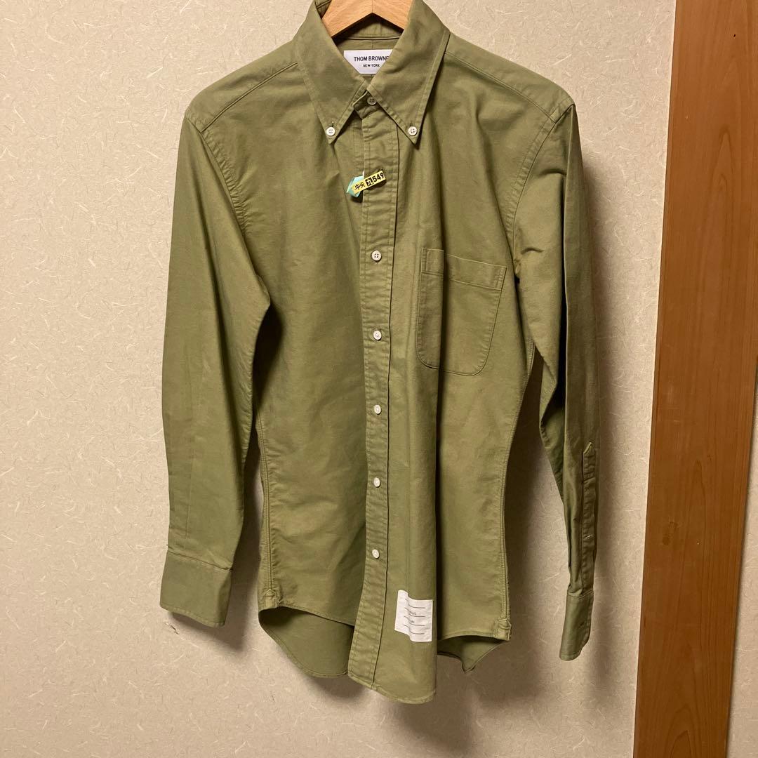 THOM BROWNE オックスフォードボタンダウンシャツ オリーブグリーン 1
