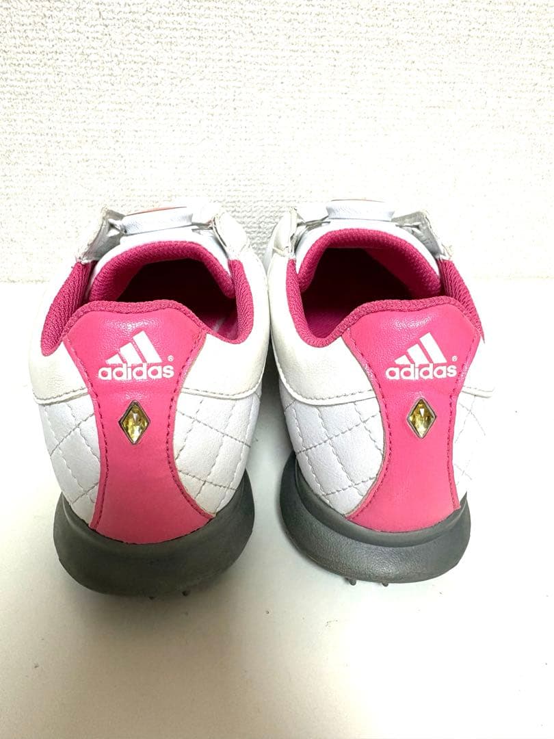 adidas アディダス ゴルフ シューズ 22.5cm ホワイト×ピンク - メルカリ