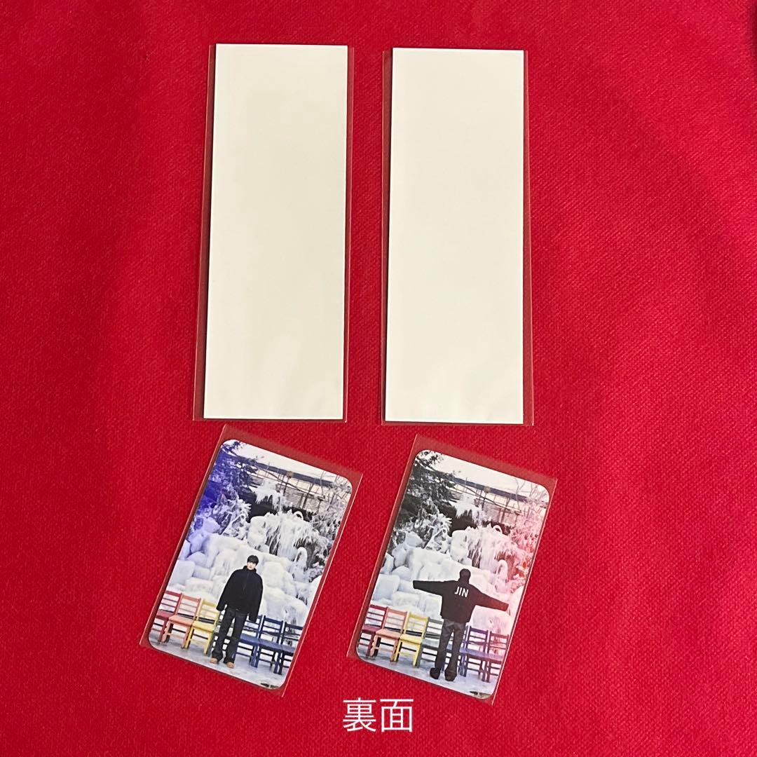 BTS ロングステッカー・ホログラム両面フォトカード♡Jin - メルカリ