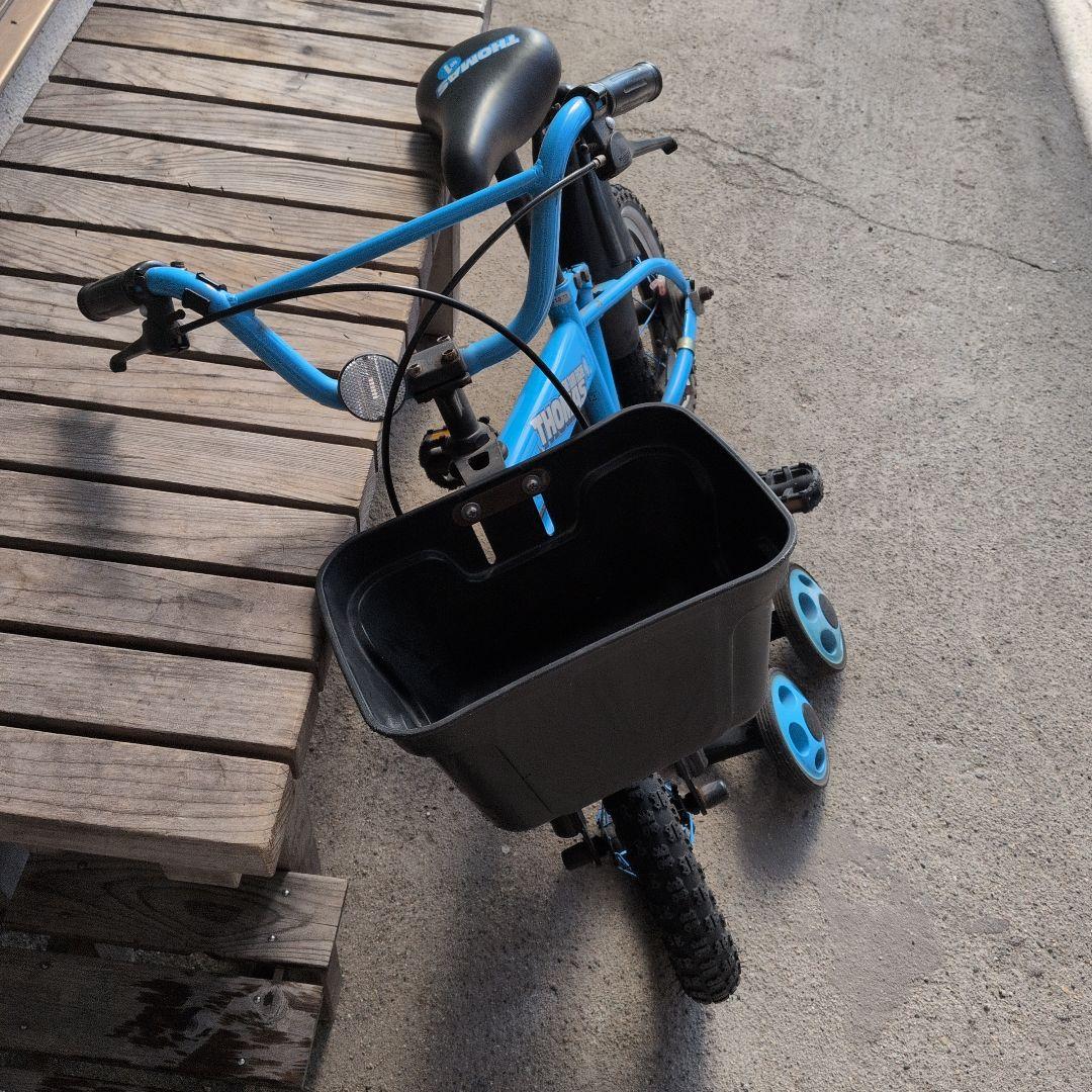 THOMAS 幼児用自転車 青色 バスケット付き - メルカリ