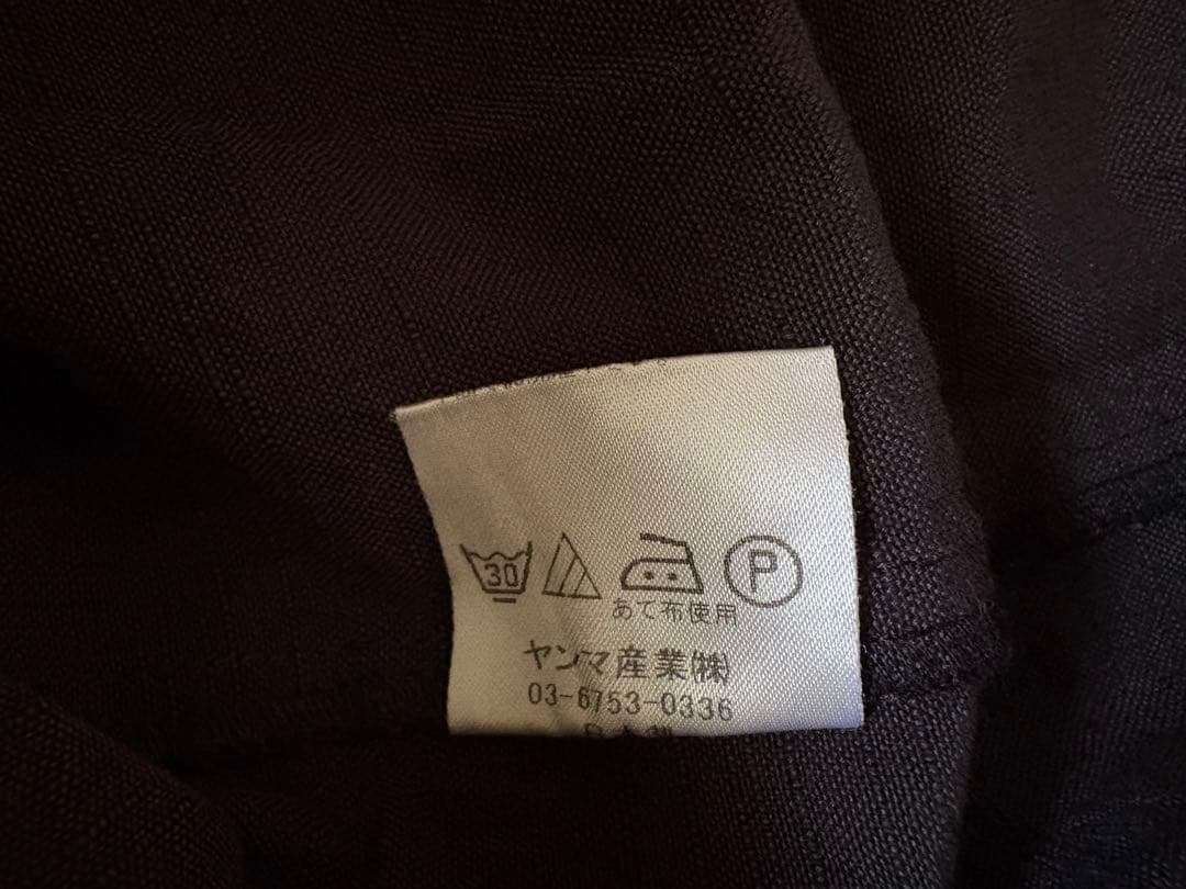 水通しのみ美品】ヤンマ産業 YAMMA 会津木綿 半袖シャツ スミクロの