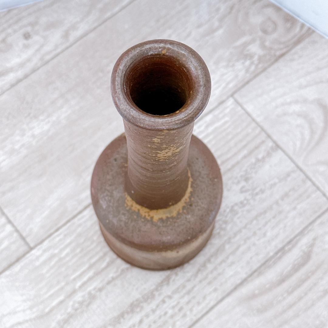 花入 花瓶 備前焼 陶印「力 刀」 / 骨董 古道具 茶道具 木村陶峰