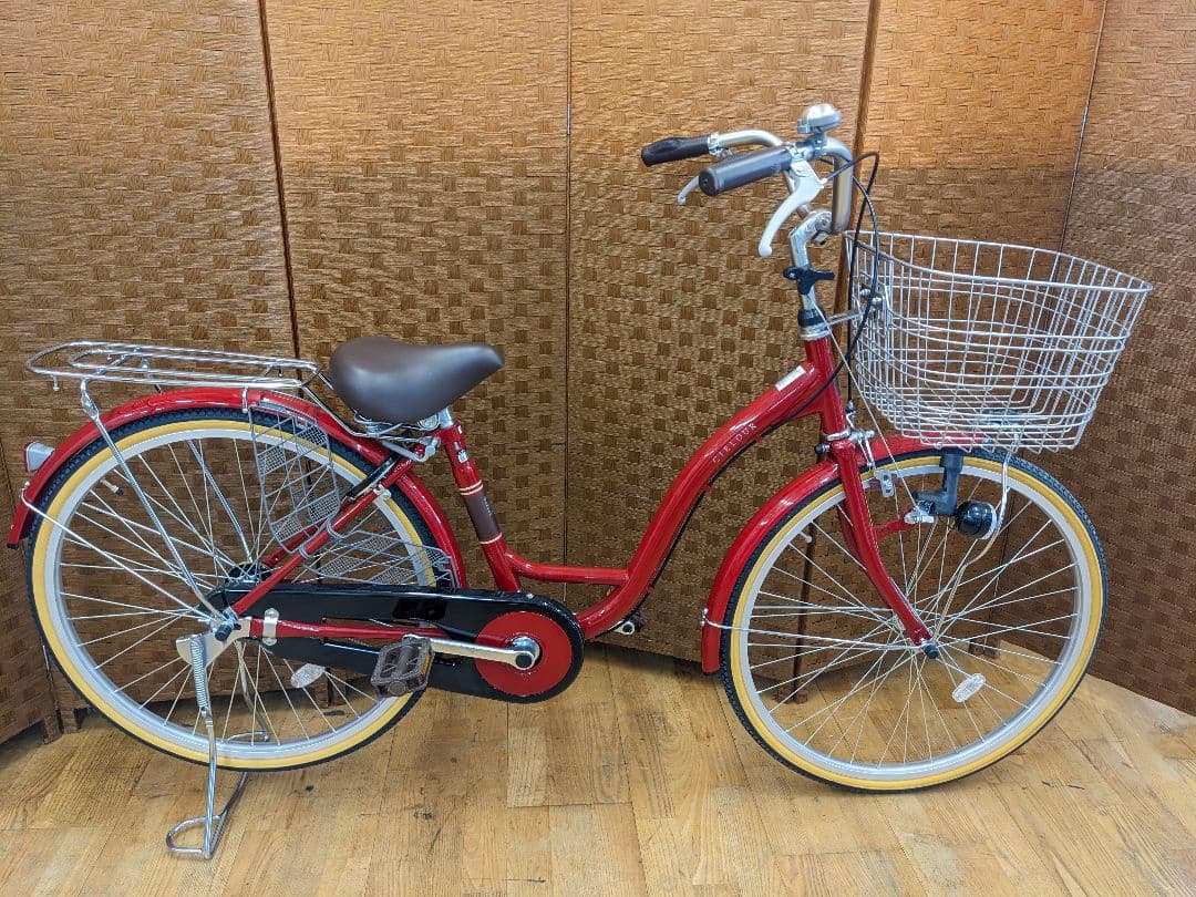 U081 美品 普通自転車 24インチ レッド - メルカリ